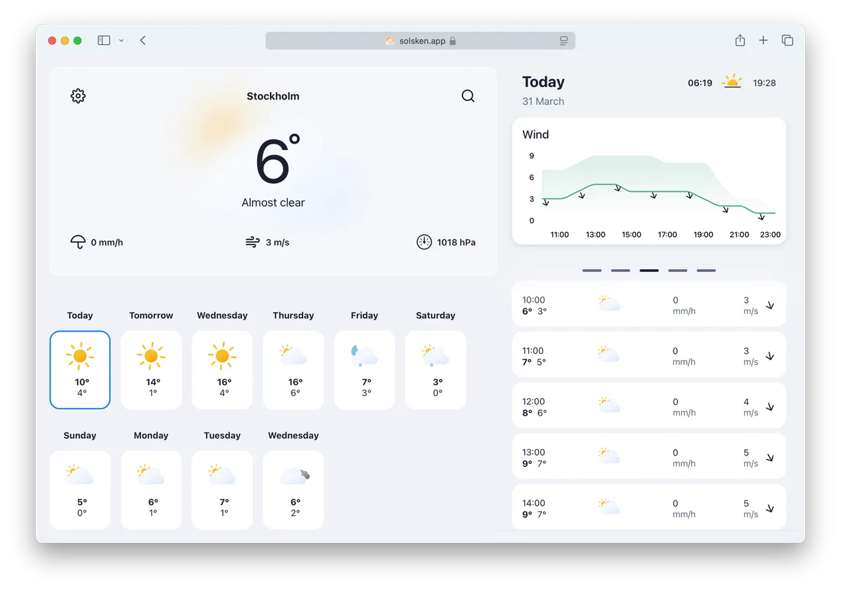 Solsken screenshot desktop