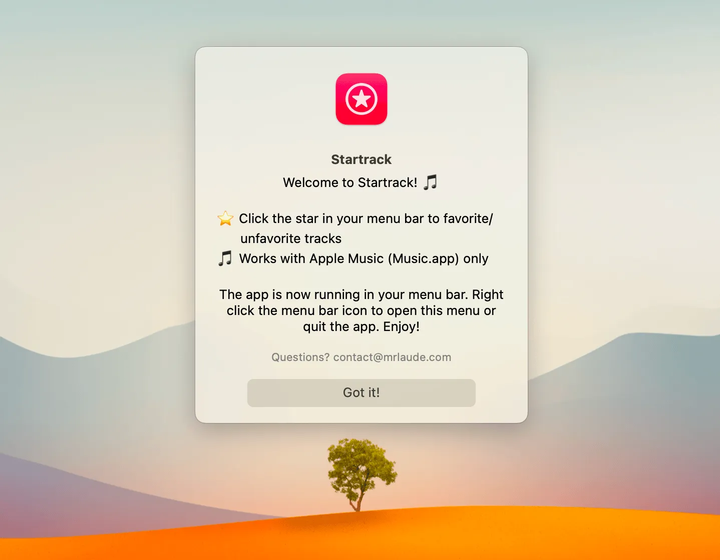 Startrack screenshot